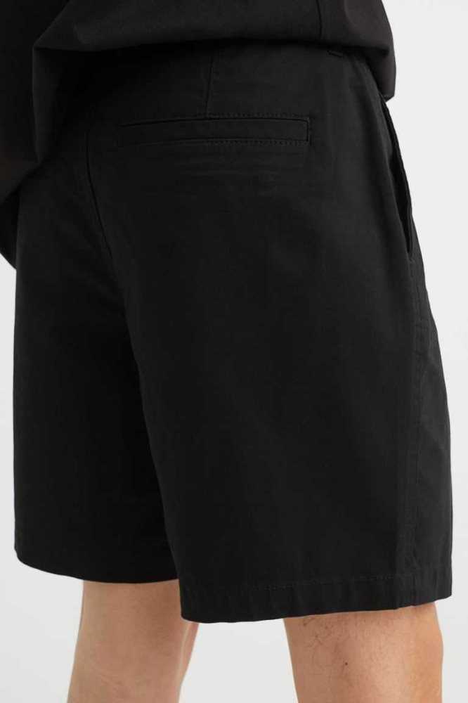 Bermudas H&M Regular Fit Algodon Chino Hombre Grises Oscuro | 496210EIR