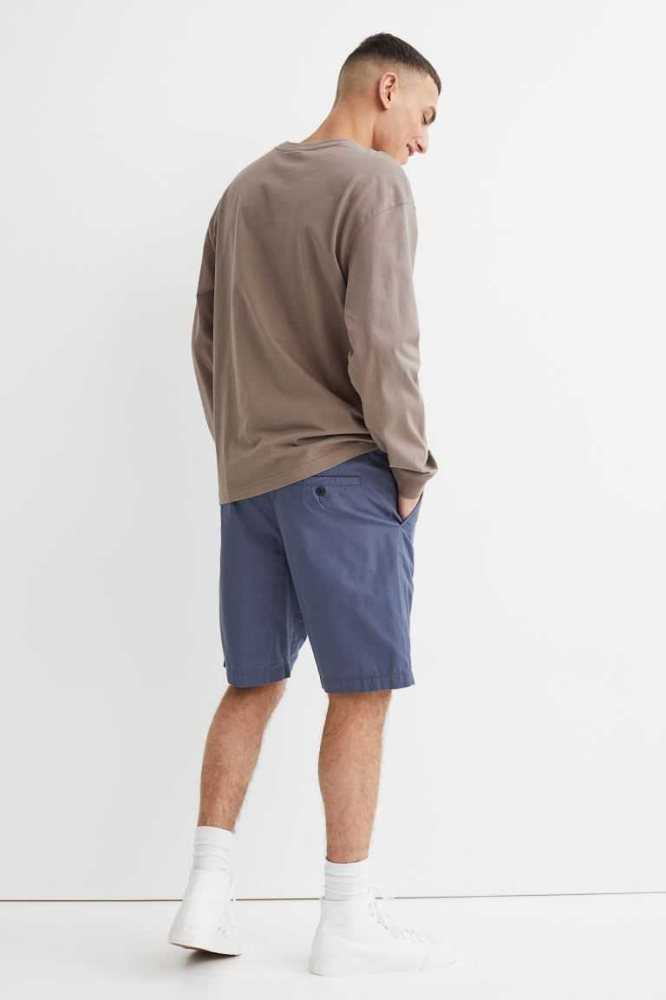 Bermudas H&M Regular Fit Algodon Chino Hombre Beige Claro | 589342JUW