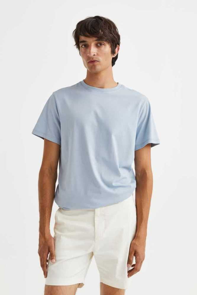 Bermudas H&M Regular Fit Chino Hombre Azules Claro | 416582LXM