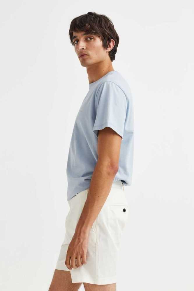 Bermudas H&M Regular Fit Chino Hombre Azules Claro | 416582LXM