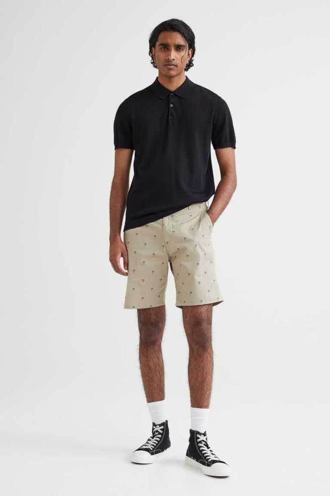 Bermudas H&M Regular Fit Chino Hombre Negros | 253907OTD