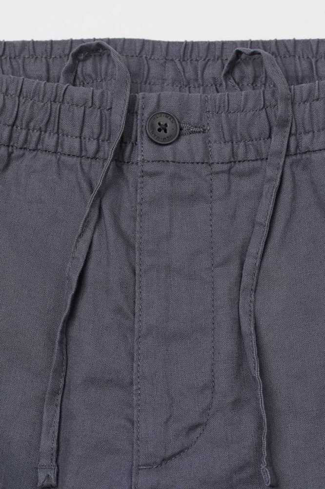 Bermudas H&M Regular Fit Linen-blend Hombre Grises Claro | 423517TOL