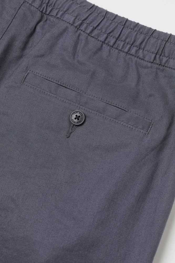 Bermudas H&M Regular Fit Linen-blend Hombre Grises Claro | 423517TOL