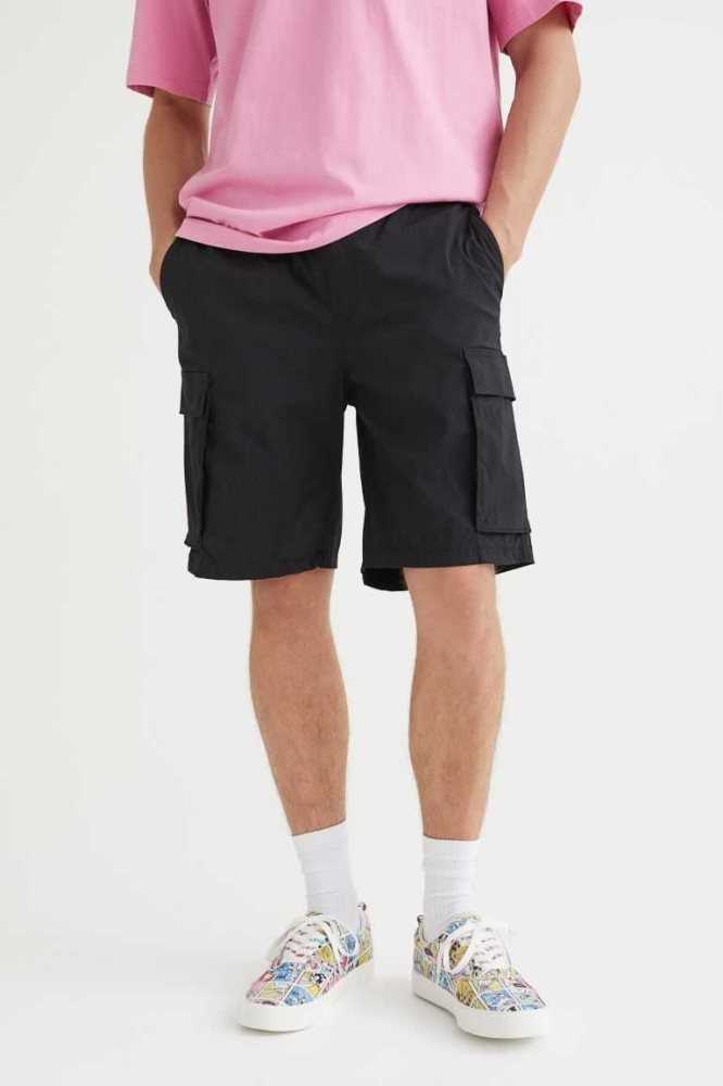 Bermudas H&M Regular Fit Nylon Cargo Hombre Grises Claro | 563879MAN