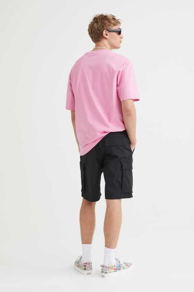 Bermudas H&M Regular Fit Nylon Cargo Hombre Grises Claro | 563879MAN