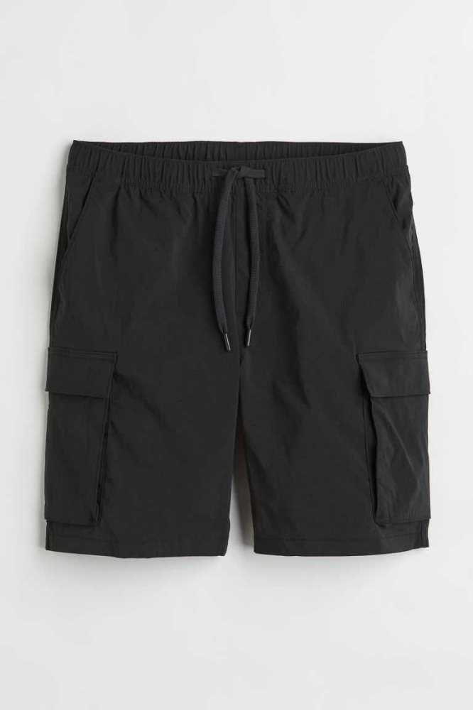 Bermudas H&M Regular Fit Nylon Cargo Hombre Grises Claro | 563879MAN