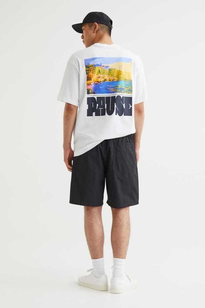 Bermudas H&M Relaxed Fit Algodon Hombre Morados Claro | 037526FRK