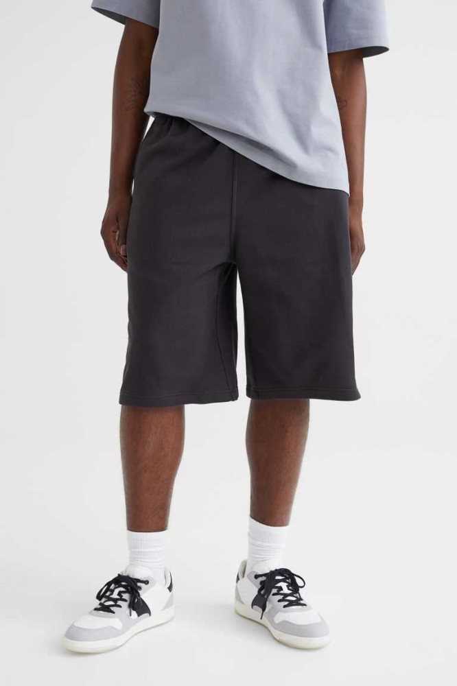 Bermudas H&M Relaxed Fit Algodon Hombre Negros | 152308KJE