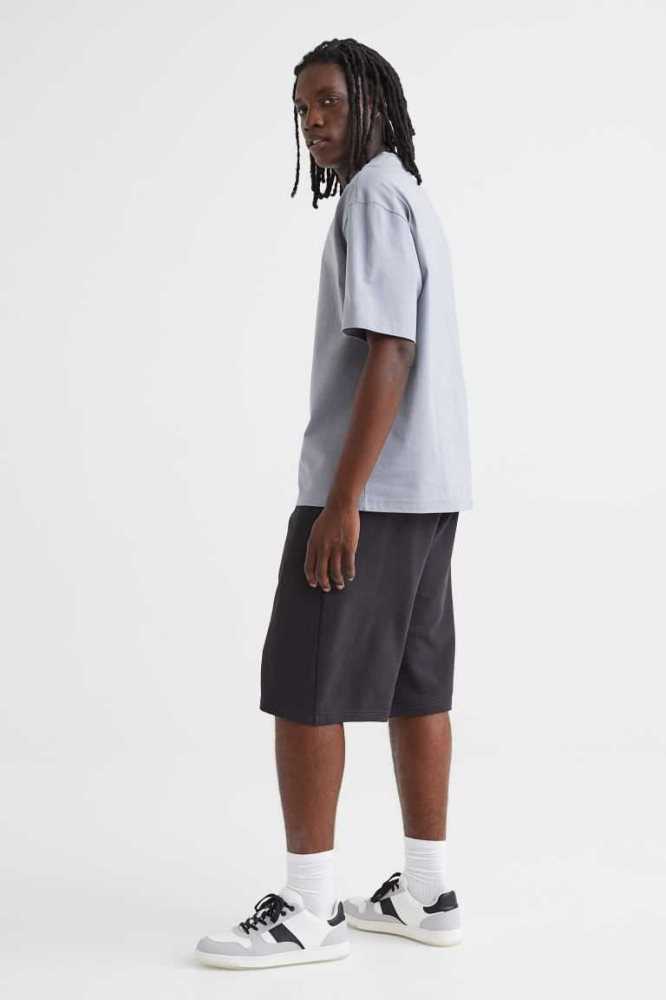 Bermudas H&M Relaxed Fit Algodon Hombre Negros | 152308KJE