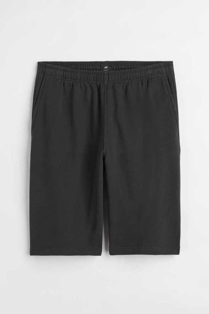 Bermudas H&M Relaxed Fit Algodon Hombre Negros | 152308KJE