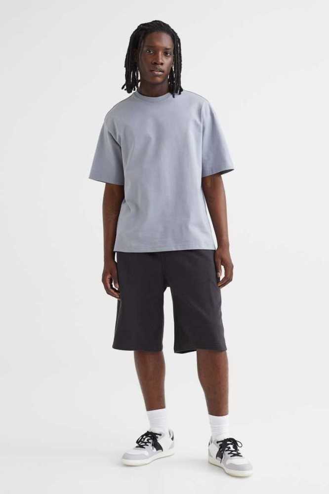 Bermudas H&M Relaxed Fit Algodon Hombre Negros | 152308KJE