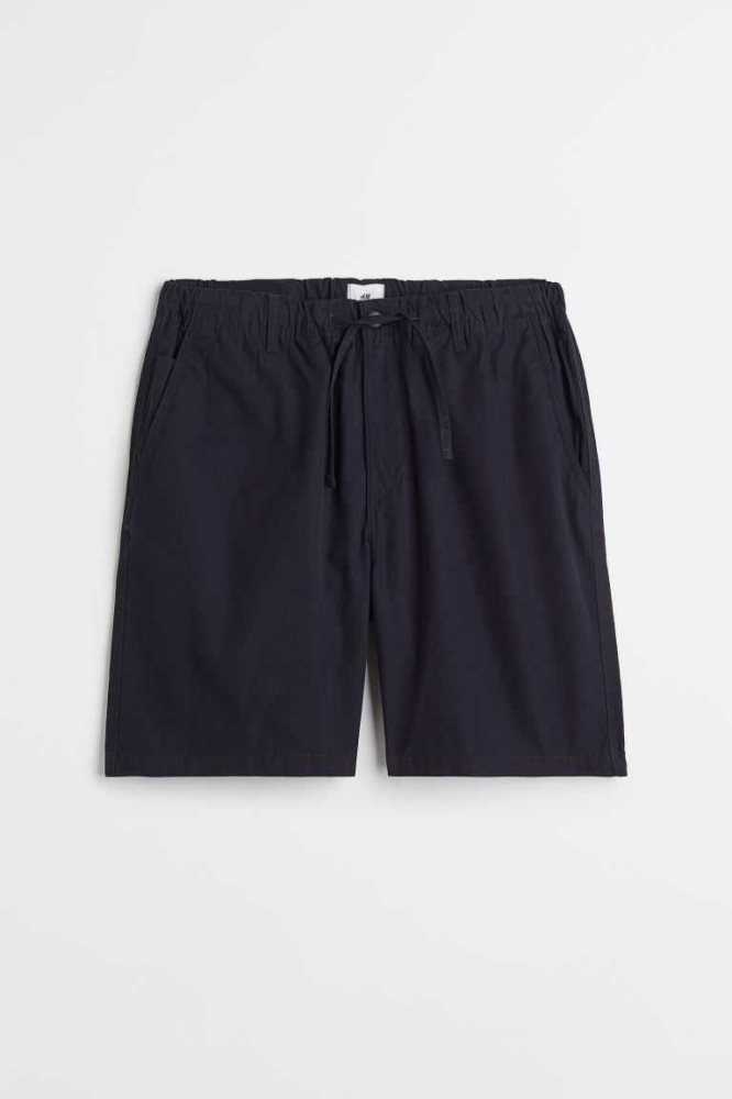 Bermudas H&M Relaxed Fit Algodon Hombre Azul Marino Azules | 864370CEF