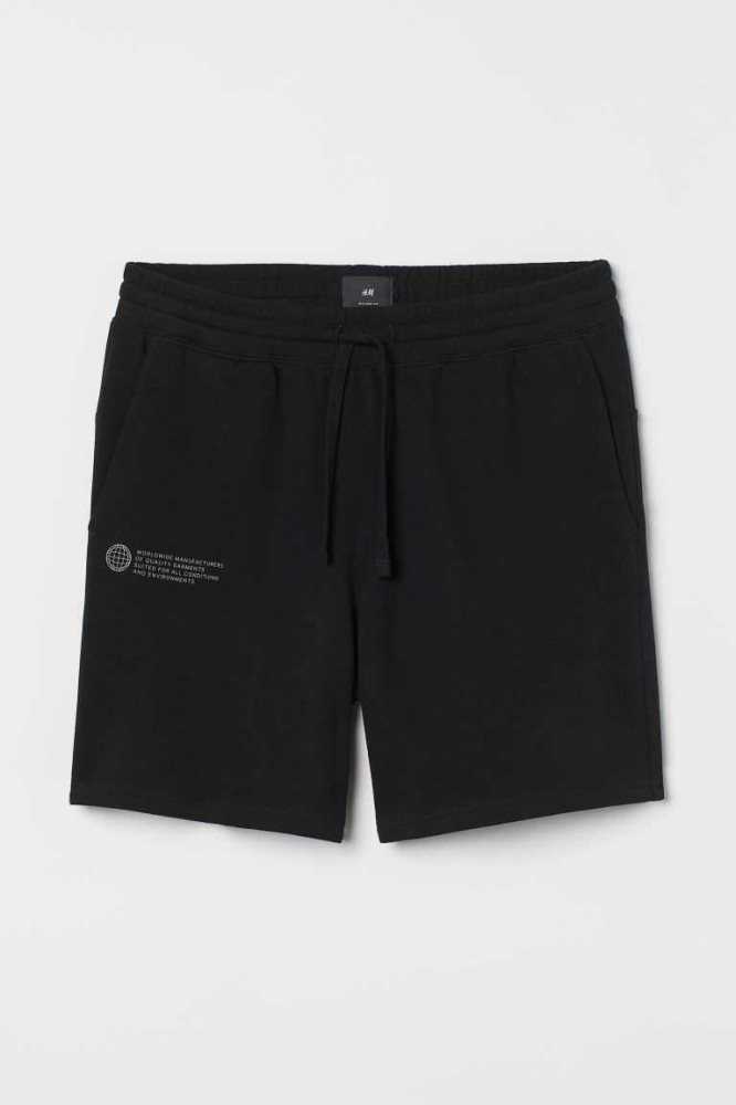 Bermudas H&M Relaxed Fit Hombre Negros | 798625ARS