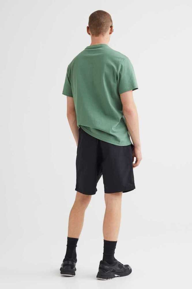 Bermudas H&M Relaxed Fit Nylon Hombre Negros | 276849CYH