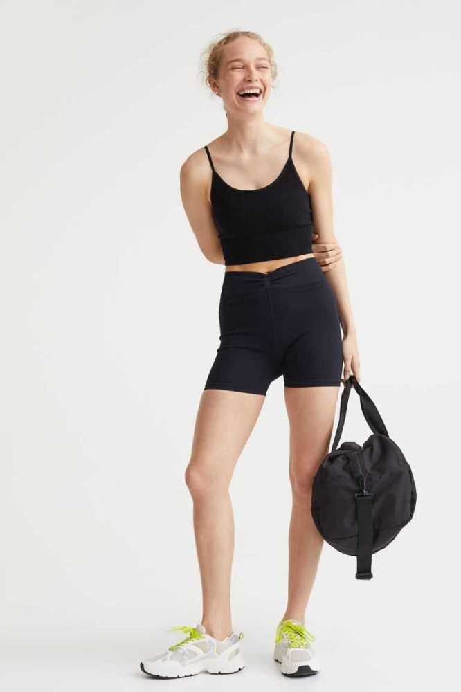 Bermudas H&M Seamless Sports Bike Mujer Morados | 741832ZEM