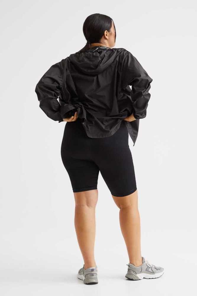 Bermudas H&M Seamless Sports Bike Mujer Negros | 912308ACY