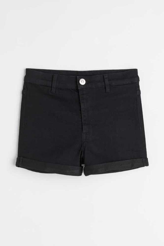 Bermudas H&M Shorts High Cintura Mujer Azules Oscuro | 827045HCR