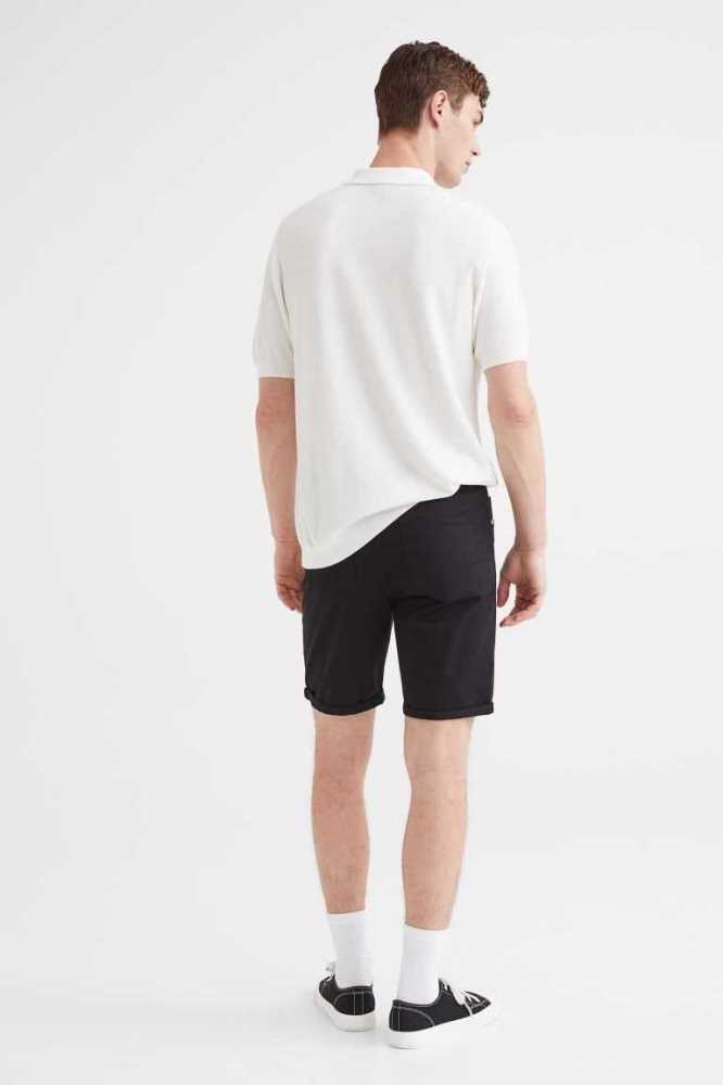 Bermudas H&M Slim Fit Algodon Twill Hombre Blancos | 945201VUB