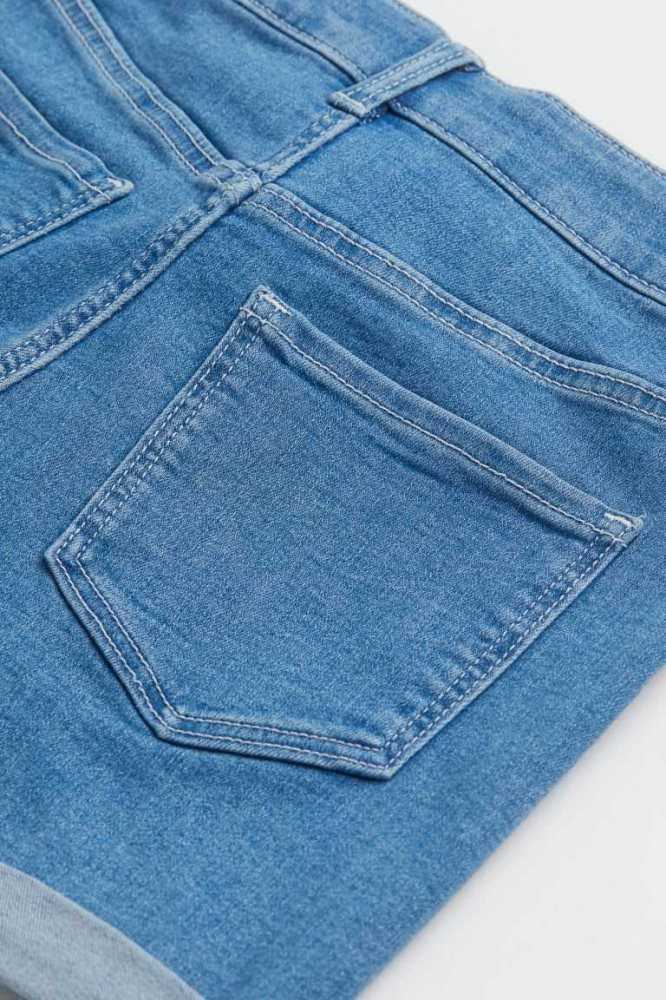 Bermudas H&M Slim Fit High Denim Niños Azules Claro | 138572IUB