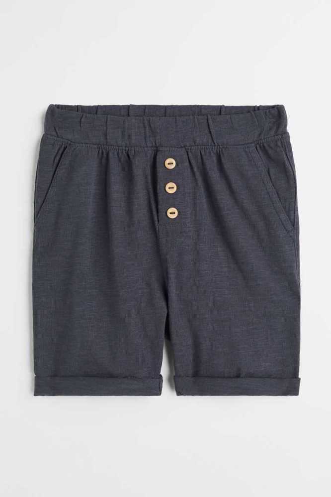 Bermudas H&M Slub Algodon Niños Grises Oscuro Azules | 136947QIW