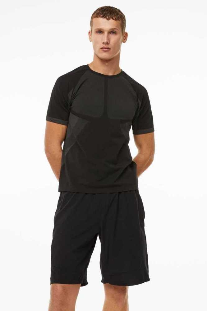 Bermudas H&M Sports Hombre Negros | 687294GYV