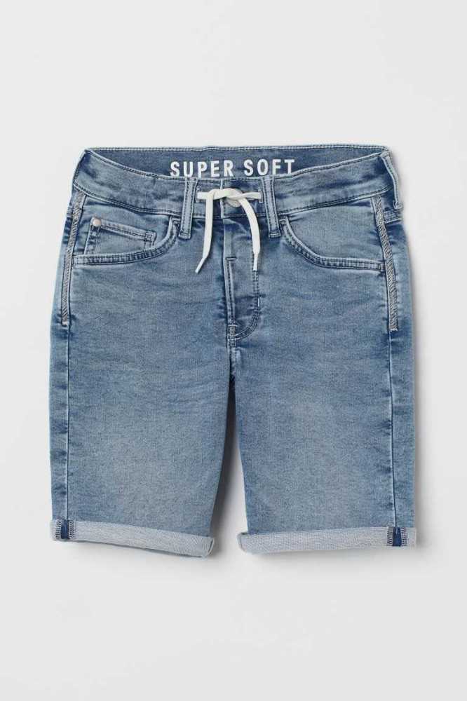 Bermudas H&M Super Soft Slim Fit Niños Azules Oscuro | 246510SKQ