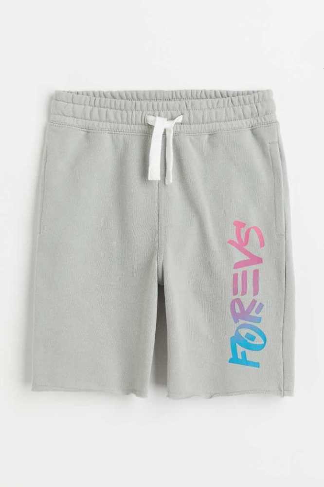 Bermudas H&M SweatshortsMotif Niños Kaki Oscuro Verdes | 594812ZMV