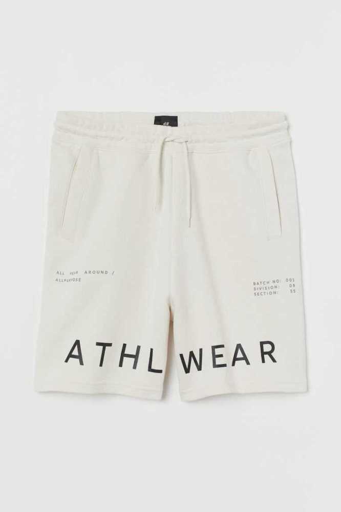 Bermudas H&M Sweatshorts Hombre Creme | 208635ZNC