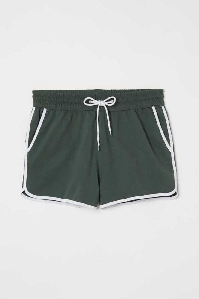 Bermudas H&M Sweatshorts Hombre Negros Blancos | 023156GHK