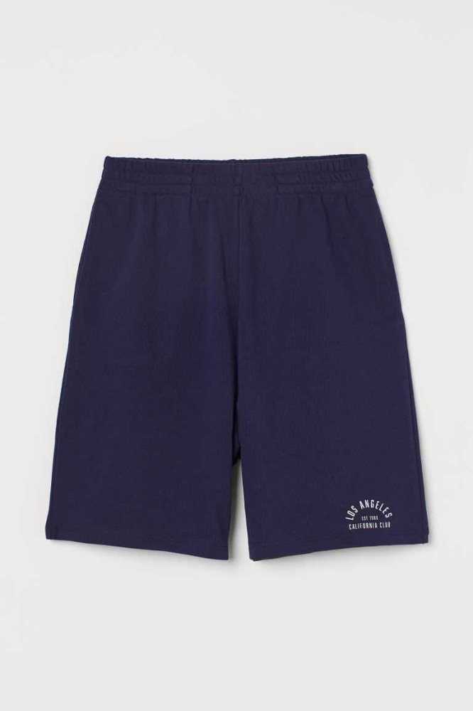 Bermudas H&M Sweatshorts Mujer Azules Oscuro | 238095LFX