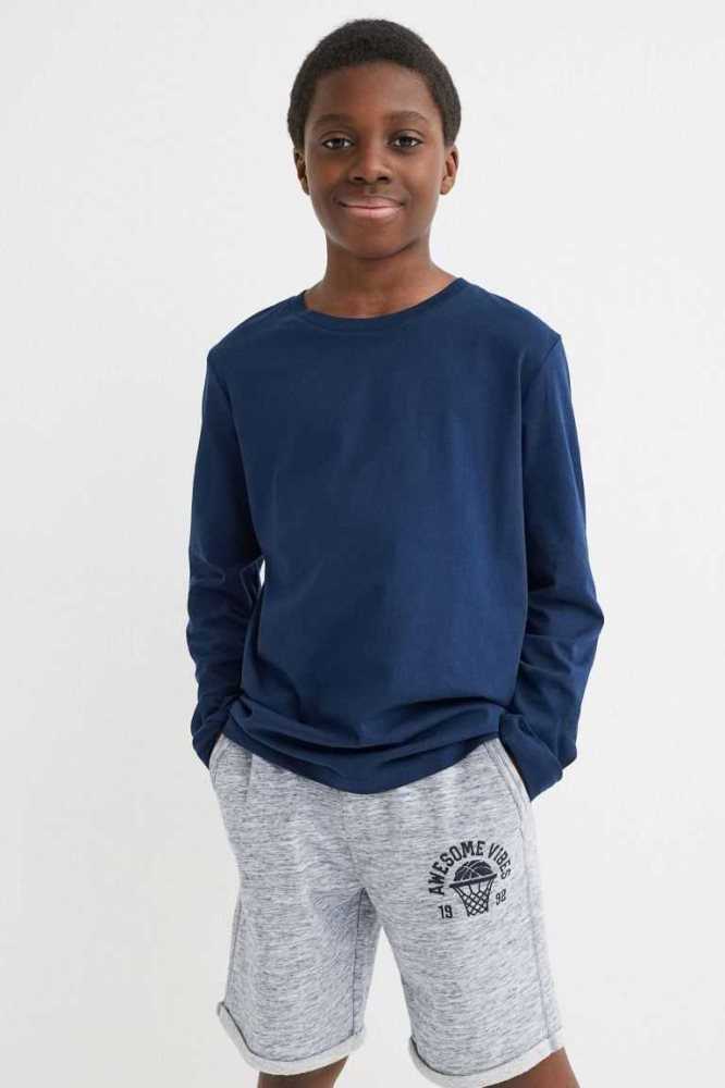 Bermudas H&M Sweatshorts Niños Azules Oscuro | 351248TDL