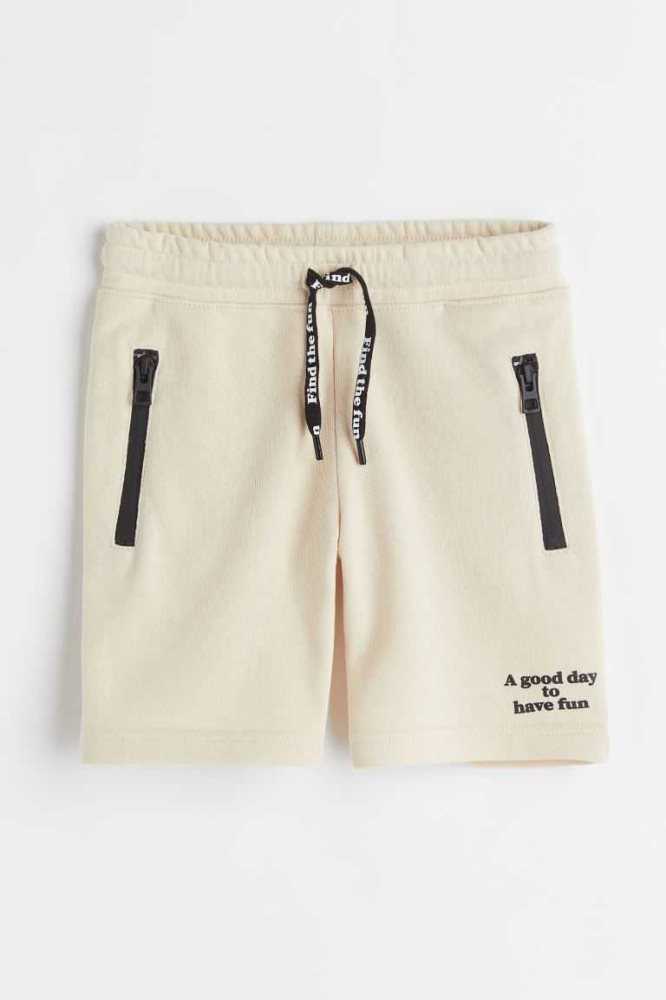 Bermudas H&M Sweatshorts Niños Beige Claro | 127305YPJ