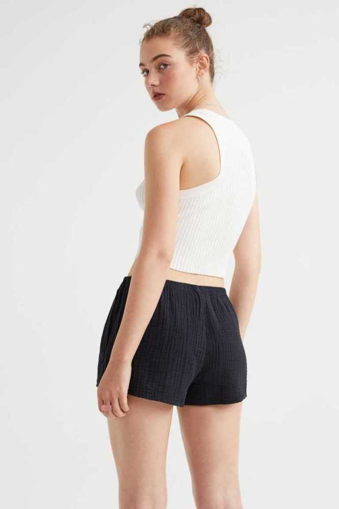 Bermudas H&M Textured-weave Mujer Marrom | 752864SCL