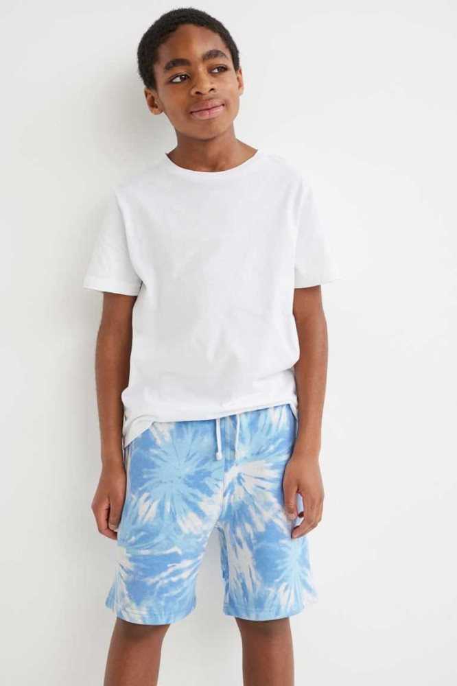 Bermudas H&M Tie-dye-patterned Niños Azules Claro | 132609DAC