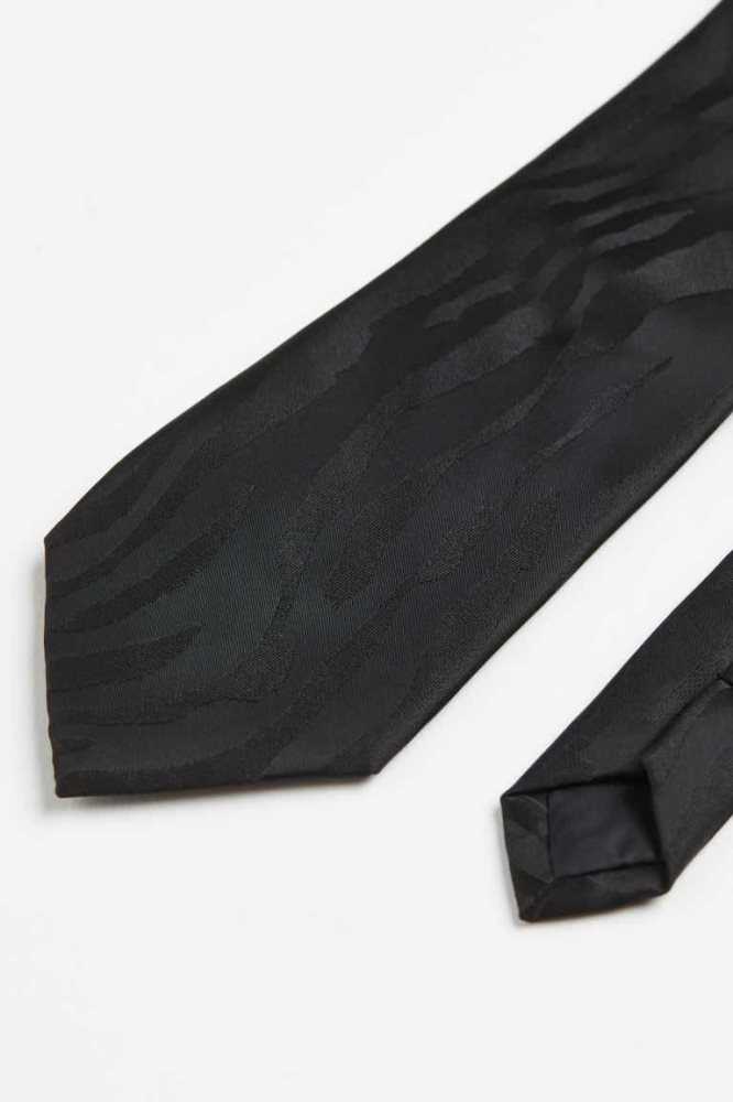 Blazers H&M Patterned Satin Tie Hombre Negros | 875412BFZ