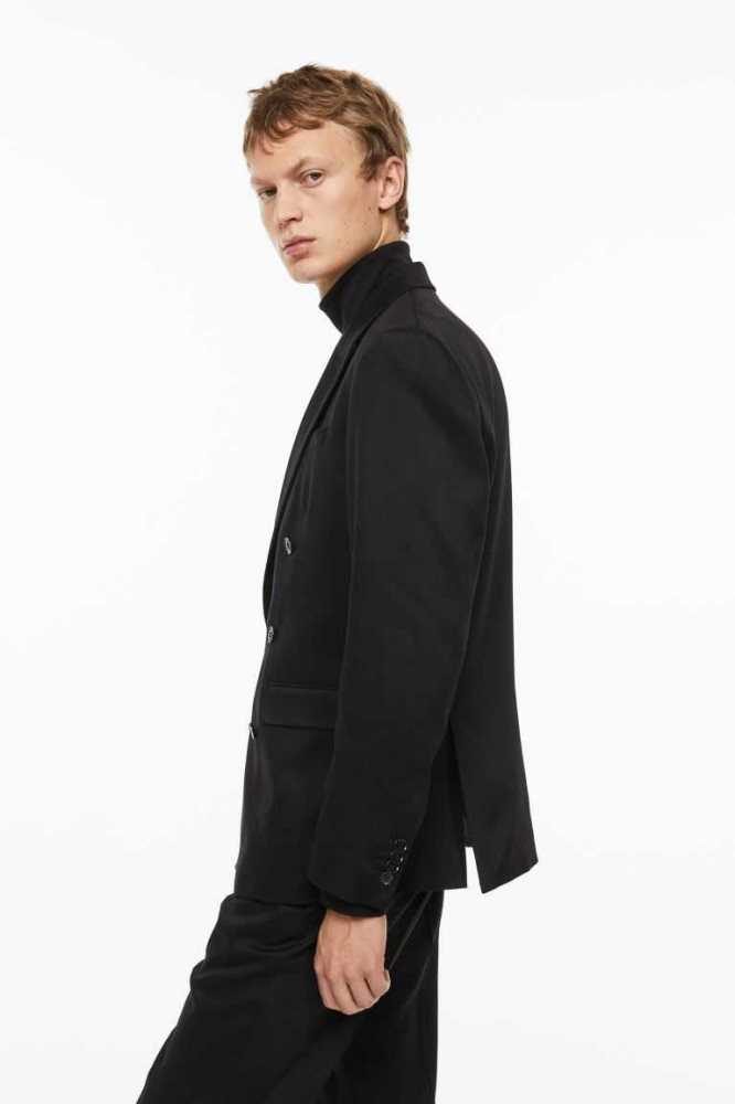 Blazers H&M Regular Fit Double-breasted Jacket Hombre Negros | 603582PTD