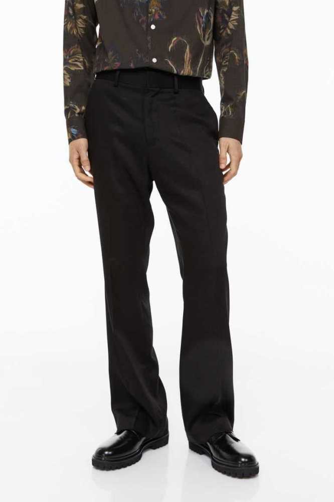 Blazers H&M Regular Fit Flared Pants Hombre Negros | 950162GNF