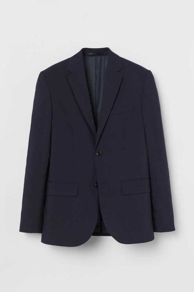 Blazers H&M Regular Fit Jacket Hombre Azules Oscuro | 498361ANH