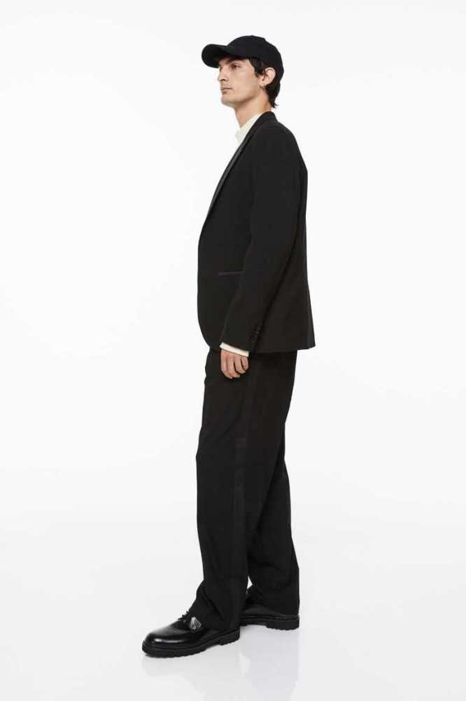 Blazers H&M Relaxed Fit Tuxedo Pants Hombre Negros | 023948UIJ