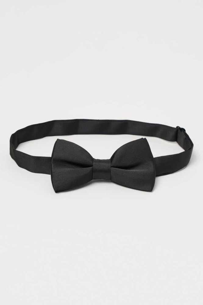 Blazers H&M Satin Bow Tie Hombre Negros | 764832WJT