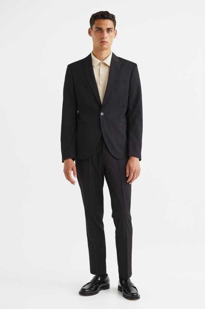 Blazers H&M Slim Fit Suit Pants Hombre Negros | 520837HAZ