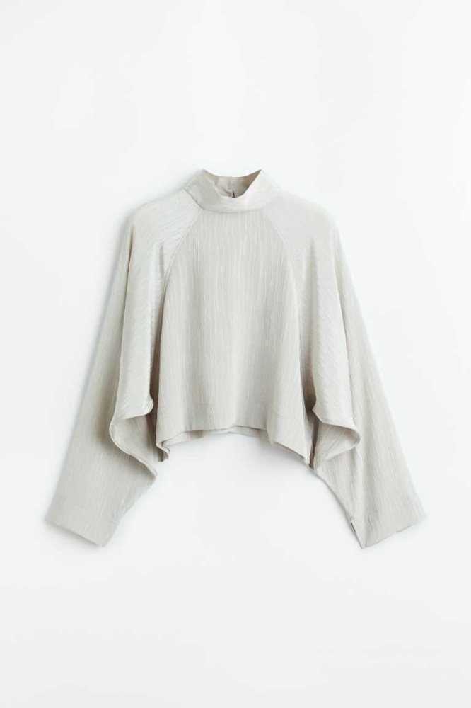 Blusas H&M Batwing-sleeved Mujer Grises Claro | 078931EIX