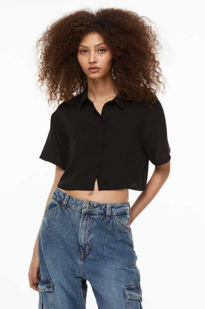 Blusas H&M Boxy-style shirt Mujer Blancos | 936754XVS