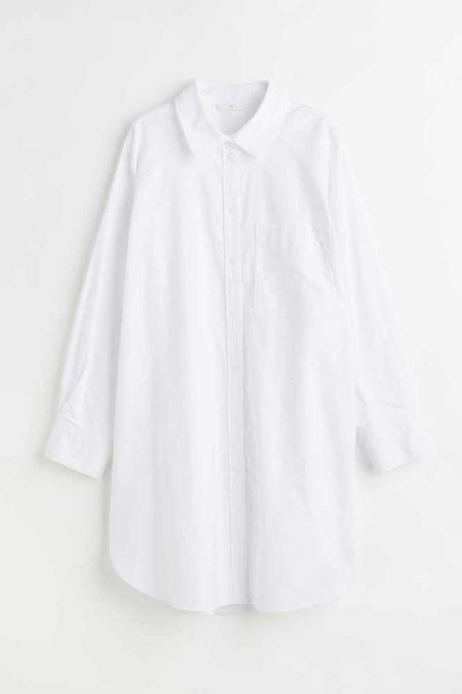 Blusas H&M Oversized Oxford Shirt Mujer Blancos | 253840EHP