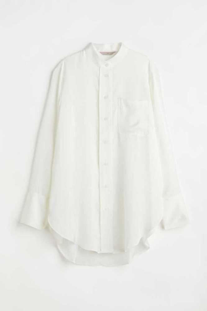 Blusas H&M Oversized Shirt Mujer Blancos | 413625GYX