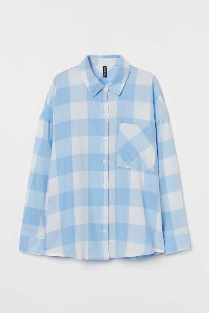 Blusas H&M Plaid Shirt Mujer Negros Blancos | 367482OSZ