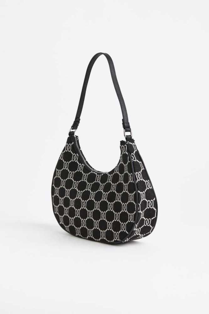 Bolsas H&M Jacquard-weave Shoulder Mujer Negros | 960375RCH