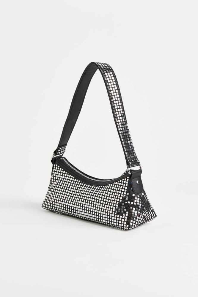 Bolsas H&M Small Shoulder Mujer Negros Plateados | 098426BIV