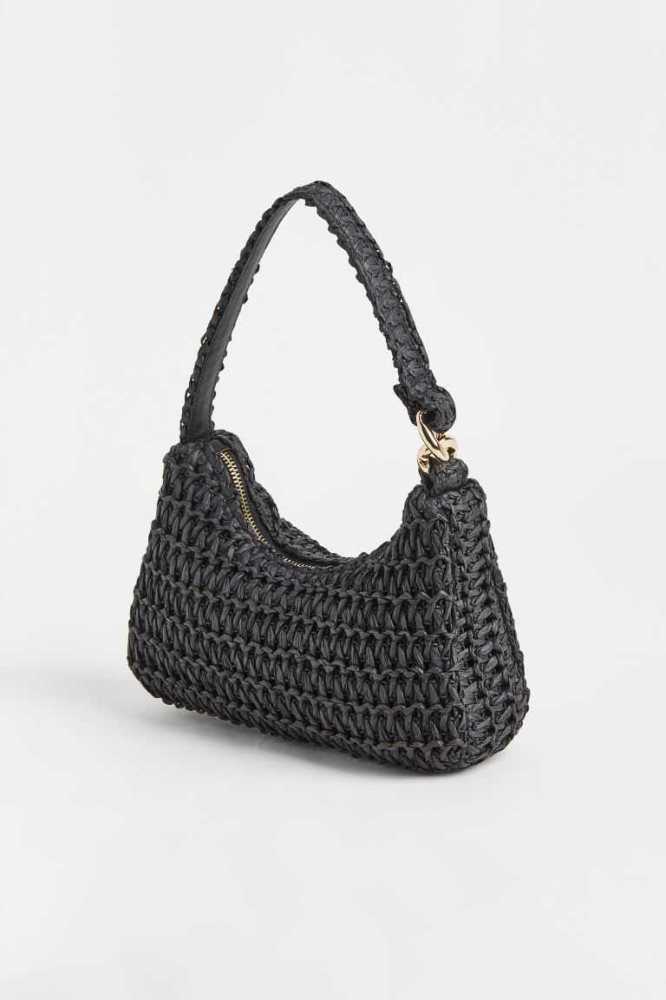 Bolsas H&M Straw Shoulder Mujer Negros | 856203UAH