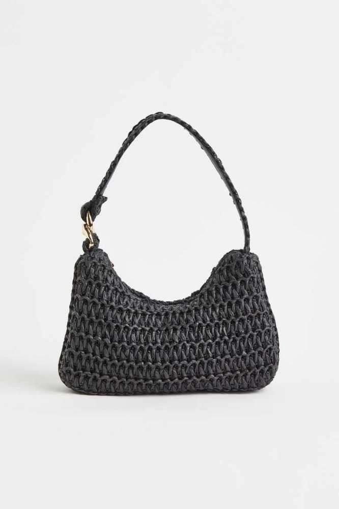 Bolsas H&M Straw Shoulder Mujer Negros | 856203UAH